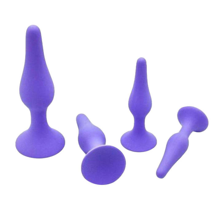 Silicone Plug Trainer Kit, 4 Plugs Black & Purple