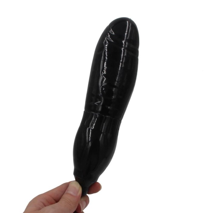 7” Black/Flesh Colored Inflatable Butt Plug