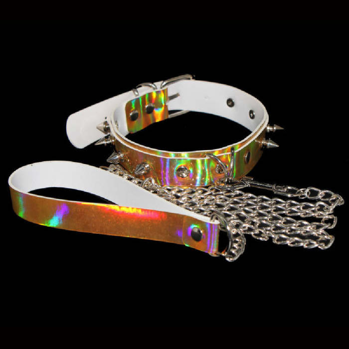 Daddy'S Good Pet Colorful Studded Fetish Collar