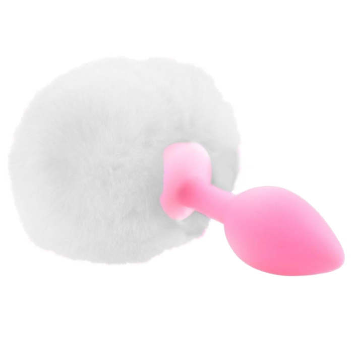 3  Tail Plug White/Pink/Black Bunny Silicone