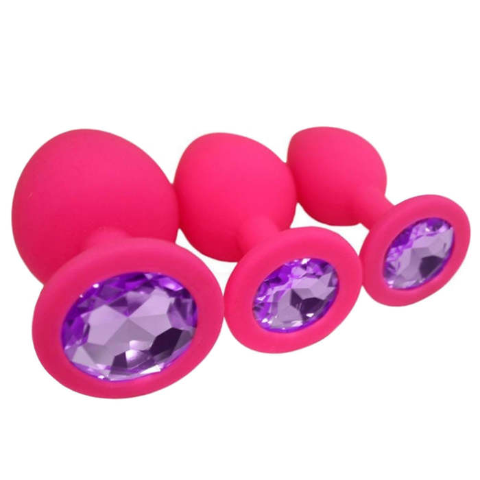 3 Sizes 4 Colors Silicone Plug - 13 Jewel Colors Available