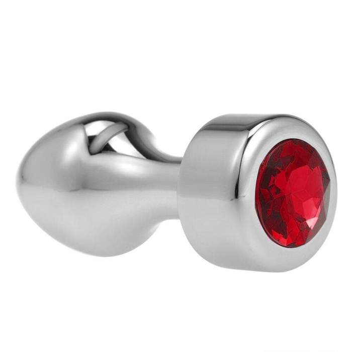 Red Skyrocket Jeweled Stainless Steel Plug, Small