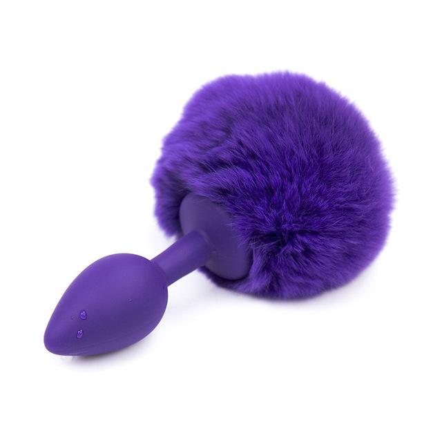 3  7 Colors Bunny Tail 3 Colors Metal And Silicone Plug