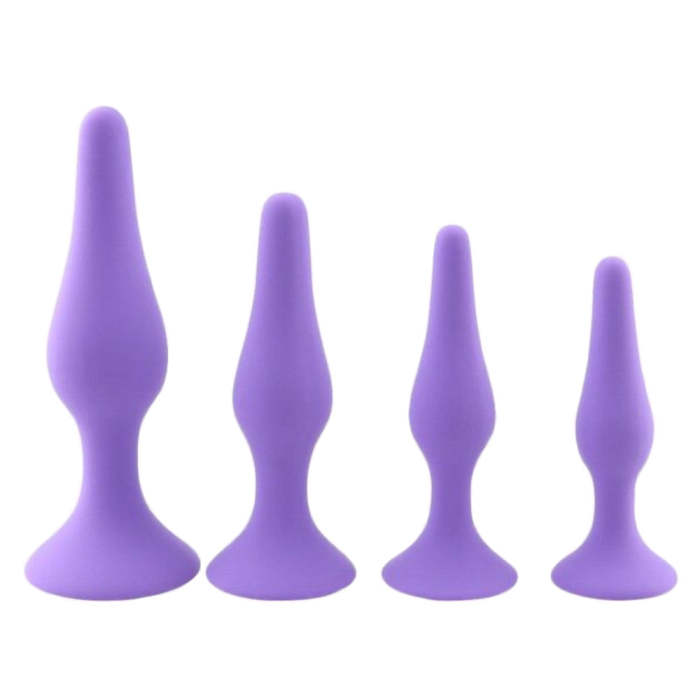 Beginner Purple Silicone Plug Beginner Training Set, 4 Plugs!