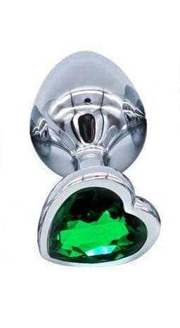 Dark Green Heart-Shaped Stainless Steel Plug, Small