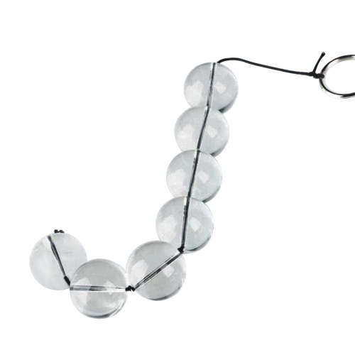 4 Sizes Transparent-Colored Glass Anal Beads On A String With Pull Ring