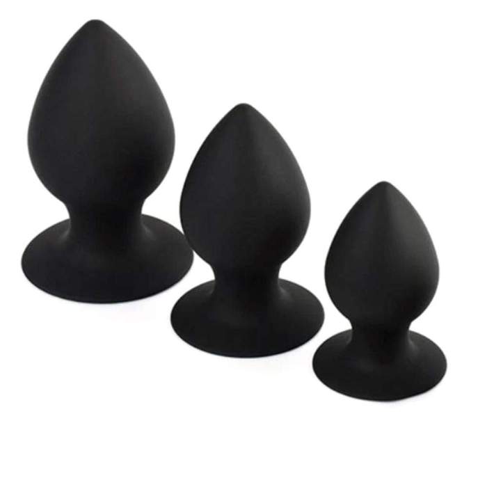 2 Colors 3 Sizes Smooth Silicone Large Butt Plugs