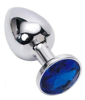 Dark Blue Jeweled Stainless Steel Plug, Large