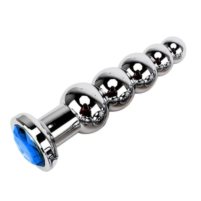 Multi Color Jewel-Plated With 5 Balls Stainless Steel Plug