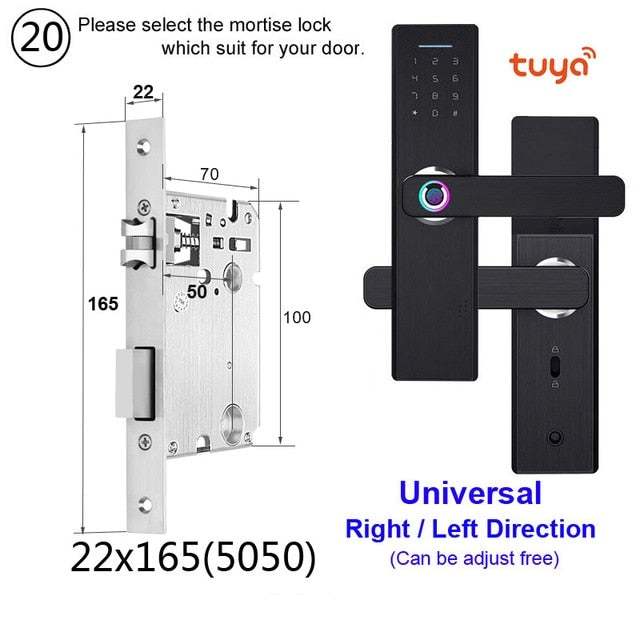 Raykube Wifi Electronic Door Lock With Tuya App Remotely / Biometric Fingerprint / Smart Card / Password / Key Unlock Fg5 Plus