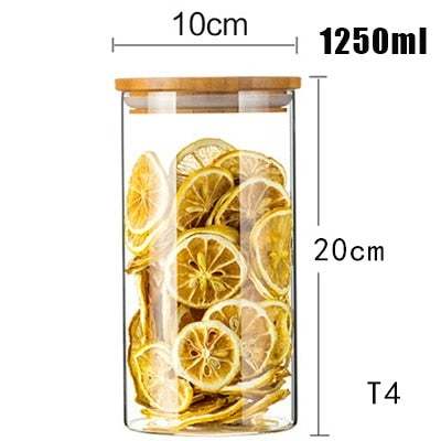 Mason Candy Jar For Spices Glass Bamboo Cover Container Glass Jars With Lids Cookie Jar Kitchen Jars And Lids Wholesale