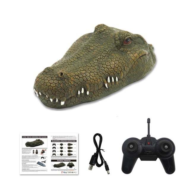 Flytec V005 V002 Rc Boat 2.4G  Simulation Crocodile Head Rc Remote Control Electric Racing Boat For Adult Pools Head Spoof Toy
