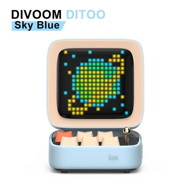 Divoom Ditoo Retro Pixel Art Bluetooth Portable Speaker Alarm Clock Diy Led Display Board, Christmas Gift Home Light Decoration