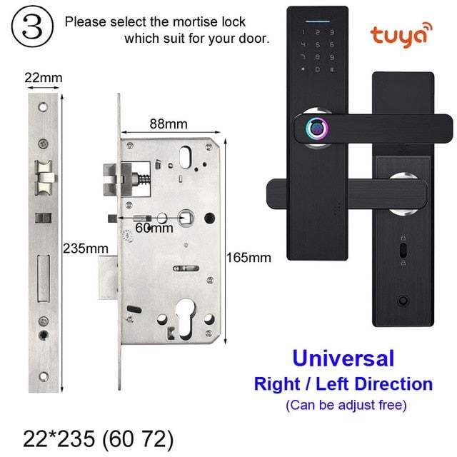 Raykube Wifi Electronic Door Lock With Tuya App Remotely / Biometric Fingerprint / Smart Card / Password / Key Unlock Fg5 Plus