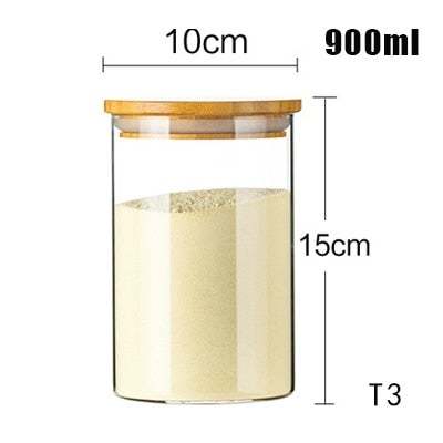 Mason Candy Jar For Spices Glass Bamboo Cover Container Glass Jars With Lids Cookie Jar Kitchen Jars And Lids Wholesale