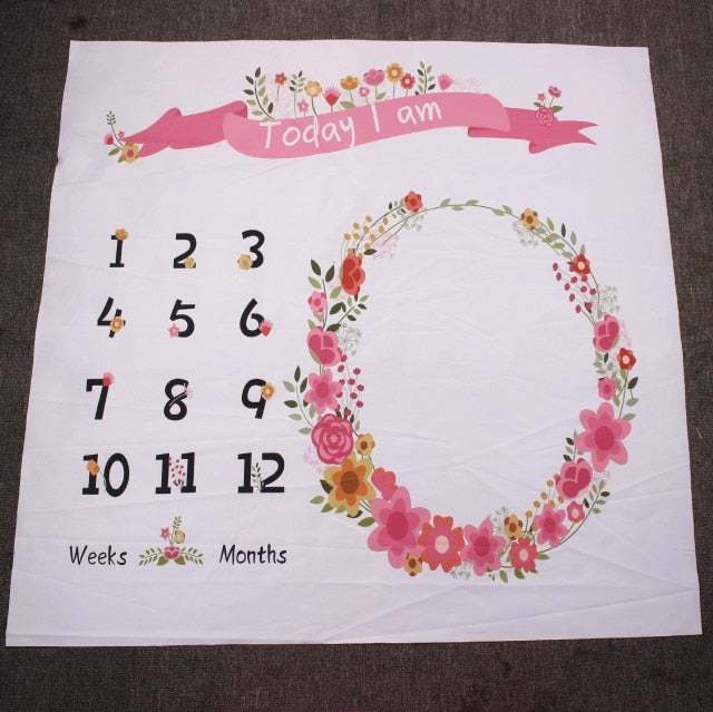 Born Baby Milestone Blankets Pography Blanket Flower Print Soft Blanket Diy Infant Pography Props