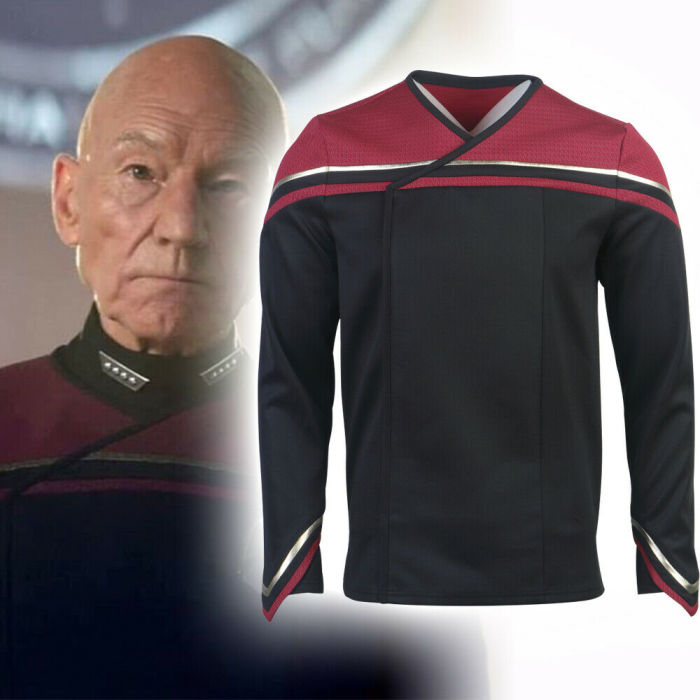 Star Trek Picard 2 Captain Admiral Red Uniforms Cosplay Starfleet Shirt Costumes