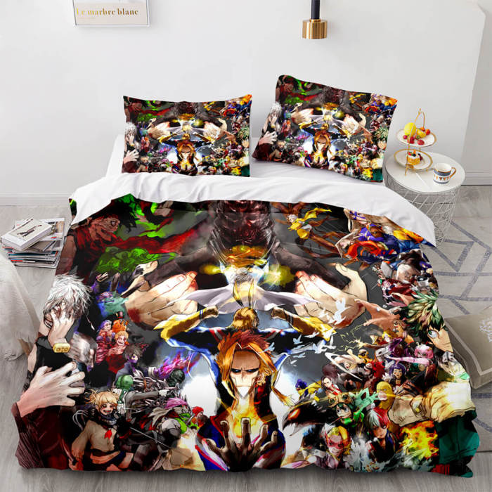 Anime My Hero Academia Bedding Set Cosplay Duvet Cover Bed Sheets Sets