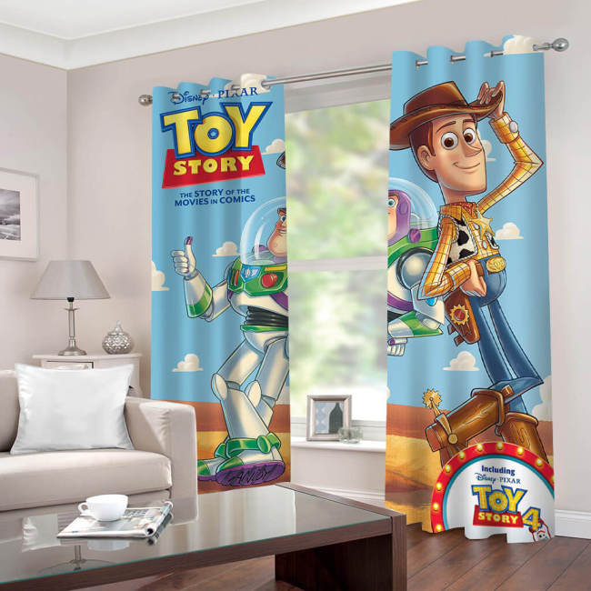 2 Panels Toy Story Curtains Blackout Window Drapes For Room Decoration