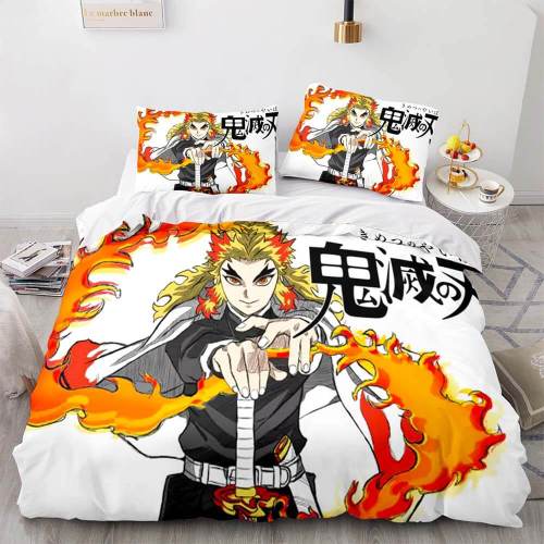 Demon Slayer Bedding Set Cosplay Duvet Cover Bed Sheet Without Filler