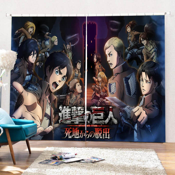 Attack On Titan Curtains Blackout Window Drapes For Room Decoration
