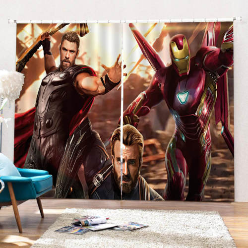 Iron Man Curtains Cosplay Blackout Window Drapes For Room Decoration