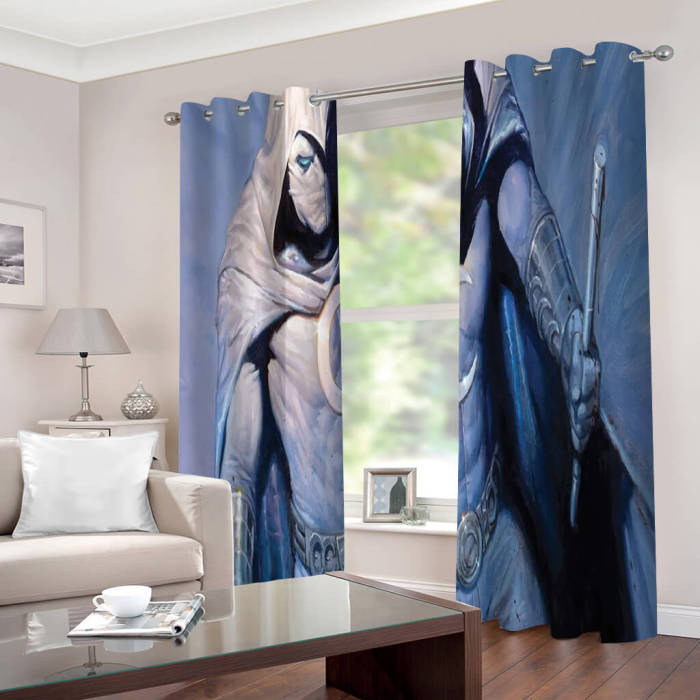 Moon Knight Curtains Cosplay Blackout Window Drapes For Room Decoration