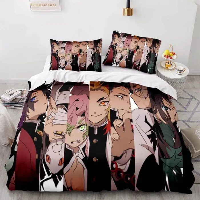 Demon Slayer Bedding Set Cosplay Duvet Cover Bed Sheets Sets