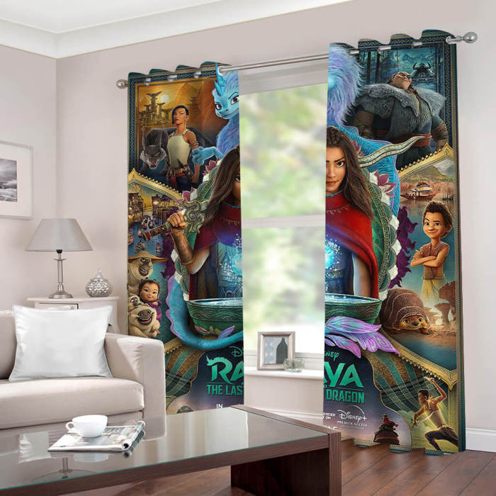 Raya And The Last Dragon Curtains Blackout Window Drapes Room Decoration