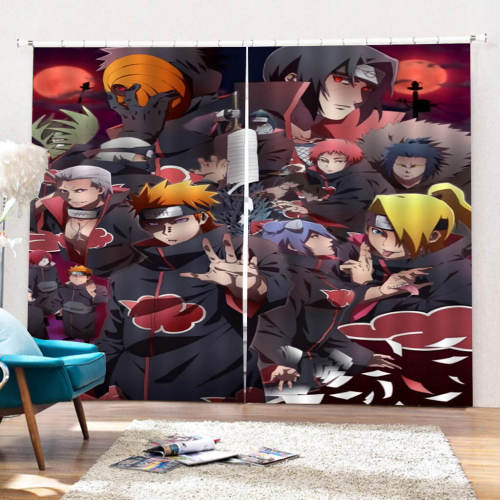 Naruto Curtains Cosplay Blackout Window Drapes For Room Decoration