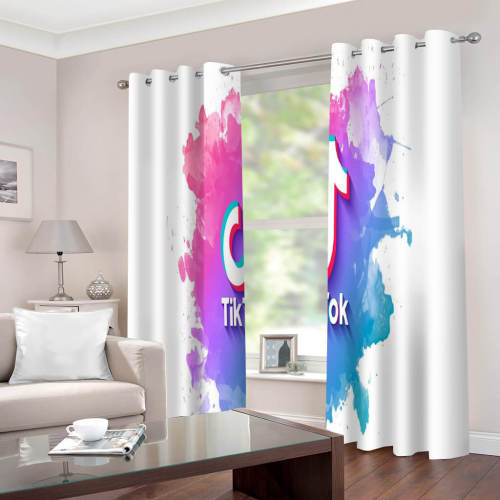 Tiktok Curtains 2 Panels Blackout Window Drapes For Room Decoration