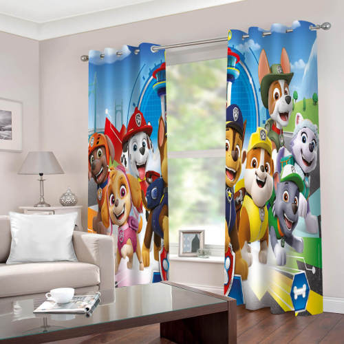 Paw Patrol Curtains Cosplay Blackout Window Drapes For Room Decoration