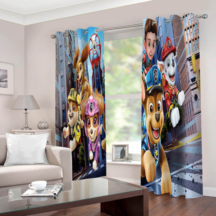 Paw Patrol Curtains Cosplay Blackout Window Drapes For Room Decoration