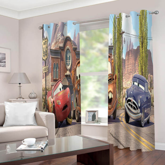 Disney Cars Curtains Cosplay Blackout Window Drapes For Room Decoration