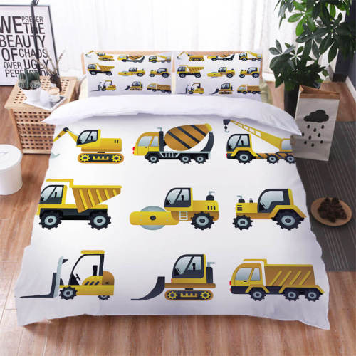 Cartoon Truck Bedding Set Quilt Duvet Cover Kids Bed Sheet Sets