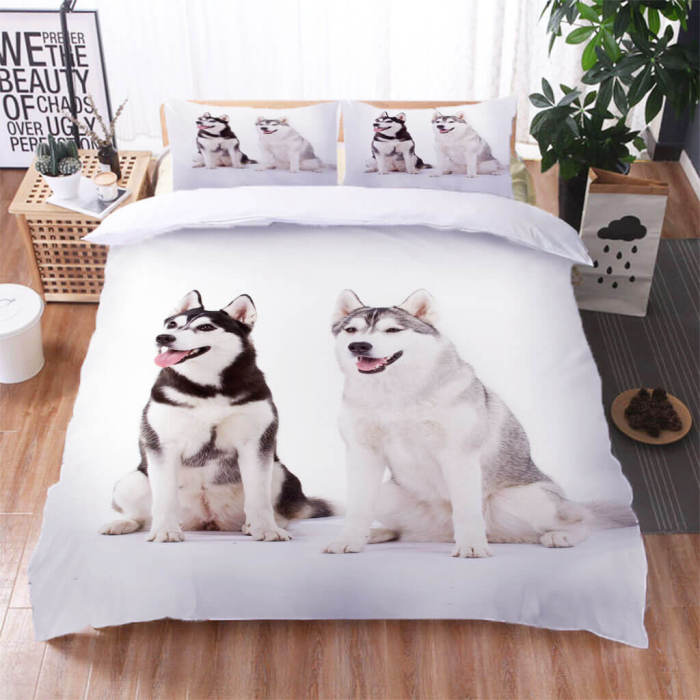 Cute Pet Dog Puppy Bedding Set Quilt Duvet Cover Bed Sheet Sets