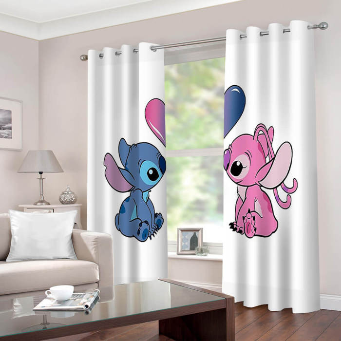 Stitch Curtains Cosplay Blackout Window Drapes For Room Decoration