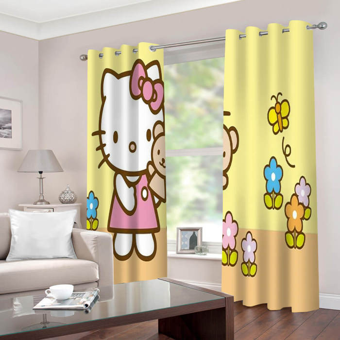 Hello Kitty  Curtains Blackout Window Drapes For Room Decoration