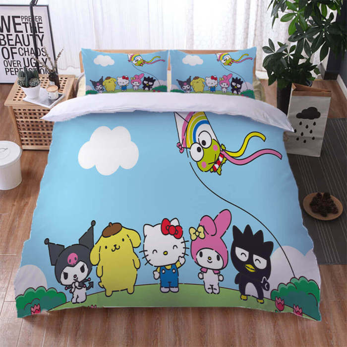Hello Kitty  Bedding Set Cosplay Quilt Duvet Cover Bed Sheet Sets