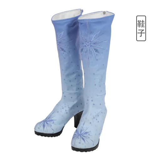New Frozen 2 Cosplay Snow Adult Elsa Boots Costume Halloween Knee-High High Heel Elsa Shoes Costume Princess Ice Queen Elsa Prop