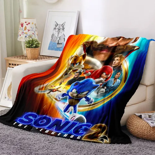 Sonic The Hedgehog 2 Flannel Fleece Blanket Throw Cosplay Blanket