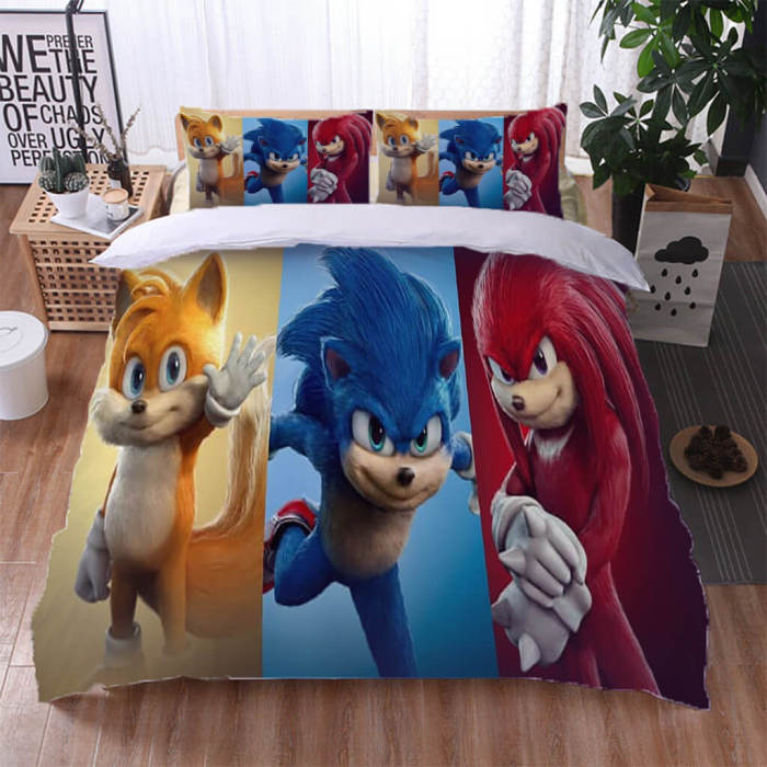 Sonic The Hedgehog 2 Bedding Set Quilt Duvet Cover Bed Sheet Sets