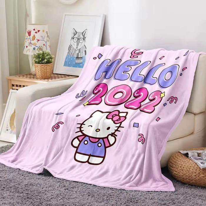 Hello Kitty  Flannel Fleece Blanket Throw Blanket Room Decoration