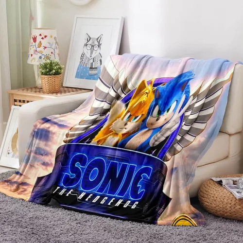 Sonic The Hedgehog 2 Flannel Fleece Blanket Throw Blanket Room Decoration