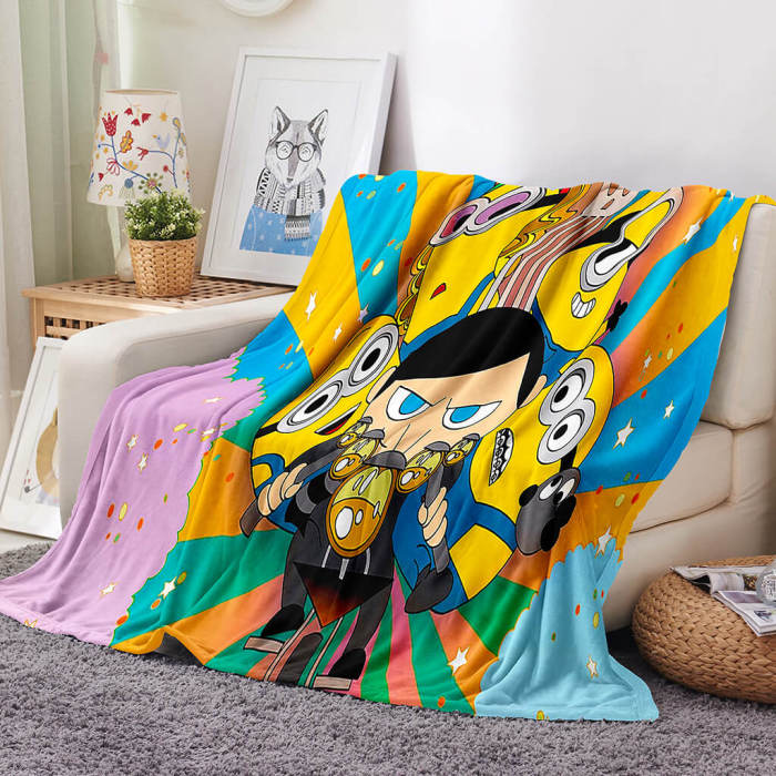 Minions The Rise Of Gru Flannel Fleece Blanket Throw Cosplay Blankets