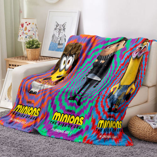 Minions The Rise Of Gru Flannel Fleece Blanket Throw Cosplay Blanket