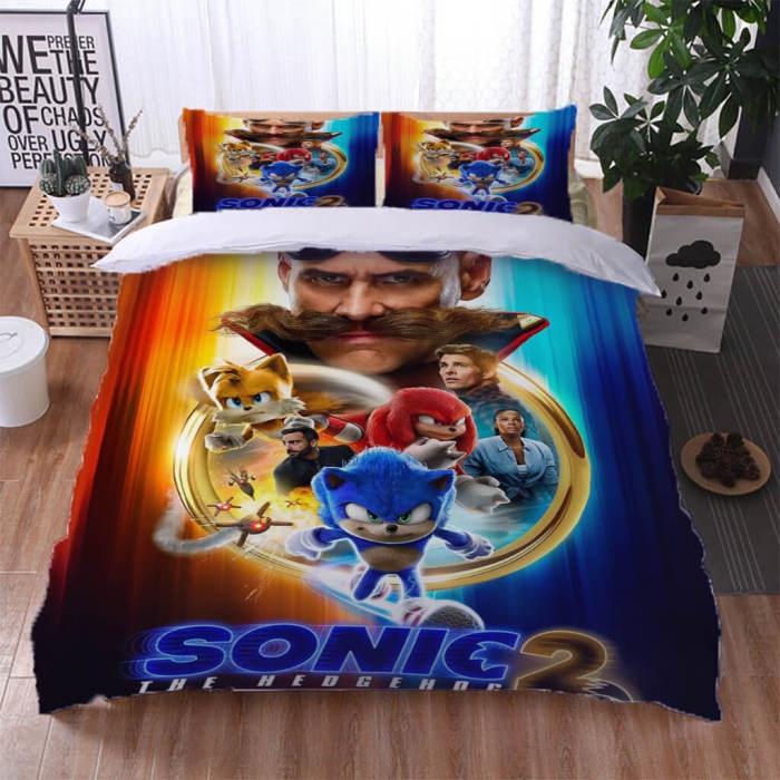 Sonic The Hedgehog 2 Bedding Set Quilt Duvet Cover Bed Sheet Sets