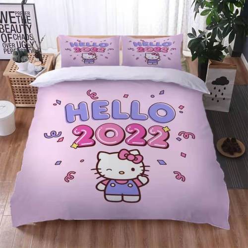 Hello Kitty  Bedding Set Cosplay Quilt Duvet Cover Bed Sheet Sets