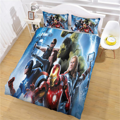 Marvel Avengers Bedding Set Quilt Cosplay Duvet Cover Bed Sheet Sets