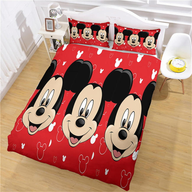 Disney Mickey Mouse Bedding Set Cosplay Duvet Cover Bed Sheet Sets